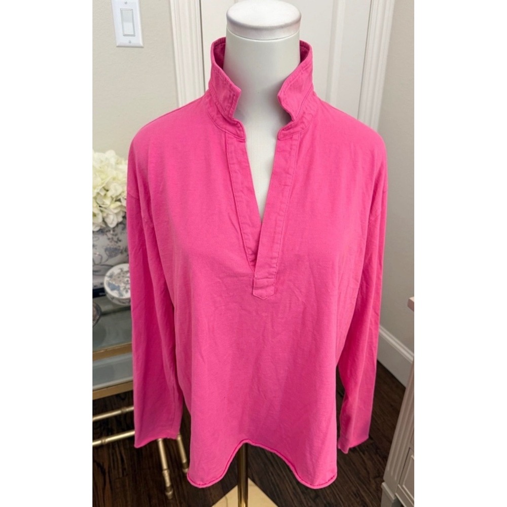 Frank & Eileen Patrick Magenta Heritage Jersey Funnel Neck Pullover Top Medium - Picture 2 of 4